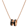 Hermès Mini Pop H Black Enamel Pendant Necklace