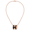 Hermès Mini Pop H Black Enamel Pendant Necklace
