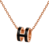 Hermès Mini Pop H Black Enamel Pendant Necklace